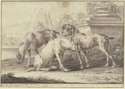 Three Hunting Dogs