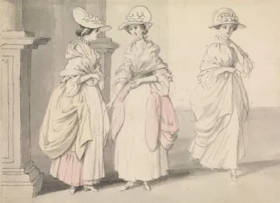 Three Ladies Standing On A Terrace
