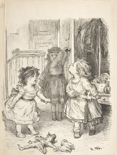 Three Little Girls In A Room Arguing And Spitting