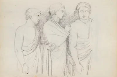 Three Male Figures Three Quarter Length