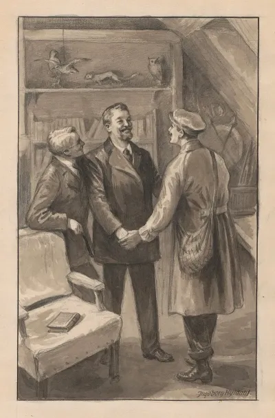 Three Men In A Study Room