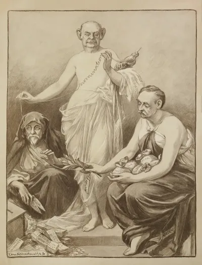 Three Men In The Parts Of The Three Fates