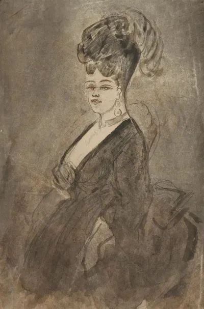 Three Quarter Length Portrait Of A Woman