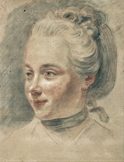 Three Quarter View Of The Head Of A Girl Turning To The Left