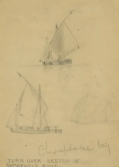 Three Sailboats On Chesapeake Bay