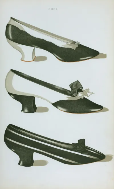 Three Shoes In Magpie Colors The First Two In Kid The Third In Black And White Velvet