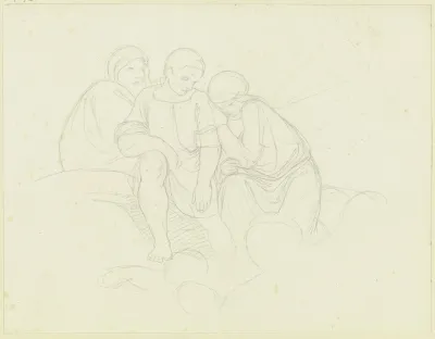 Three Sitting Figures