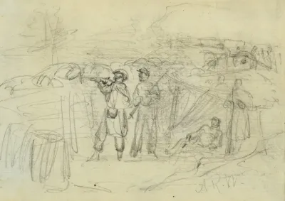 Three Soldiers In A Rifle Pit