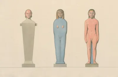 Three Statues Showing The Evolution Of Sculpture