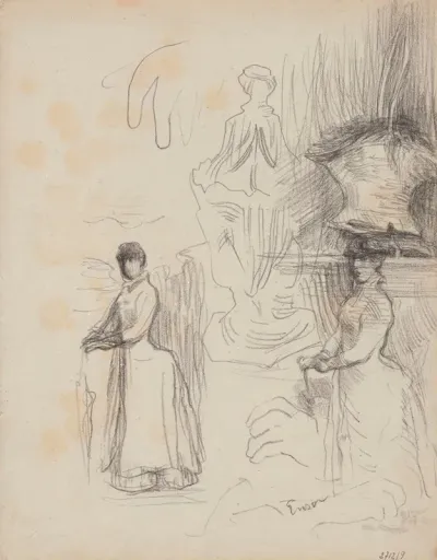 Three Studies Of A Lady With Parasol