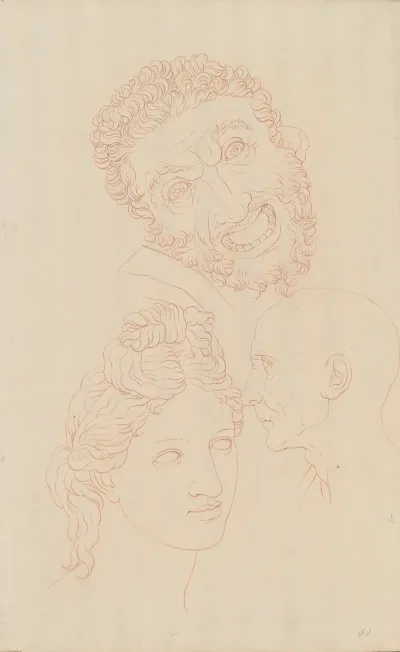 Three Studies Of Heads From Classical Figures