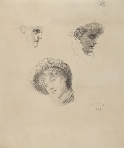 Three Studies Of Heads Of Women