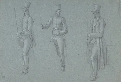 Three Studies On A Man On A Saddle
