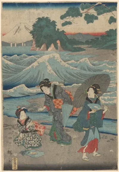 Three Women And Waves