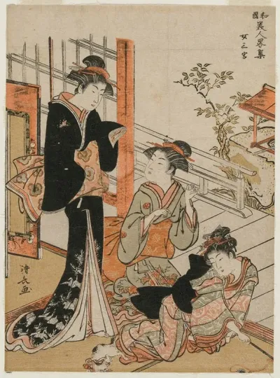Three Women From The Series A Brief Collection Of Japanese Beauties