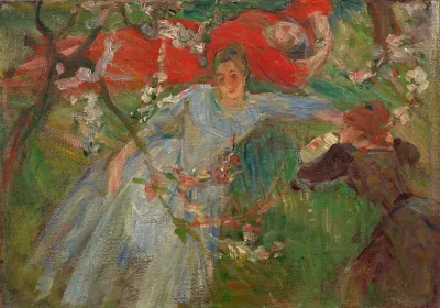 Three Women Lying On The Lawn