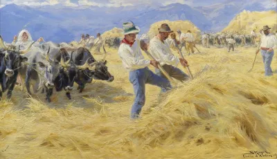 Threshing In The Abruzzi Civita Dantino