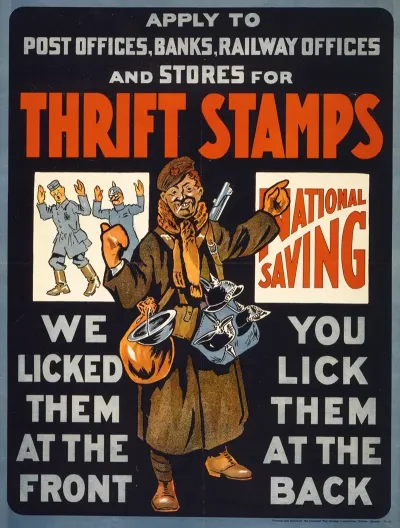 Thrift Stamps We Licked Them At The Front You Lick Them At The Back