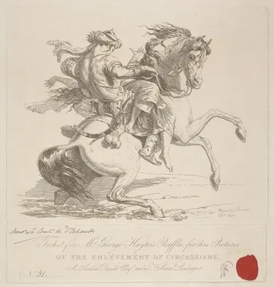 Ticket For Mr George Hayters Raffle For His Pictures Of The Enlevement Of Circassians A Kurdish Bandit Chief And An Historical Landscape