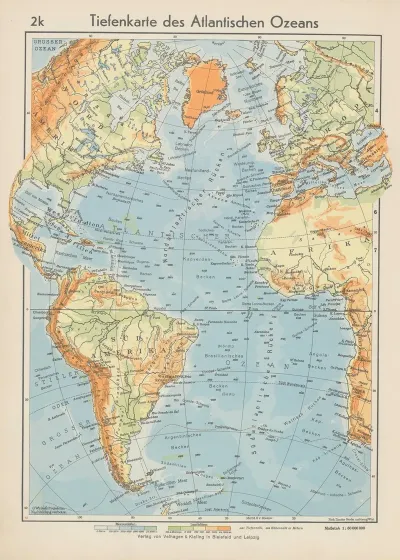 Tiefenkarte Des Atlantischen Ozeans