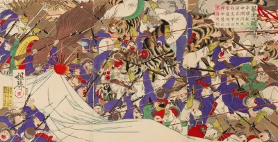 Tigers Attacking Chinese Soldiers During The Battle Of Pyeongyang 2