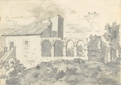 Tile Roofed Building With An Arcade