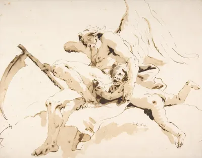 Time Seated Clutching A Putto