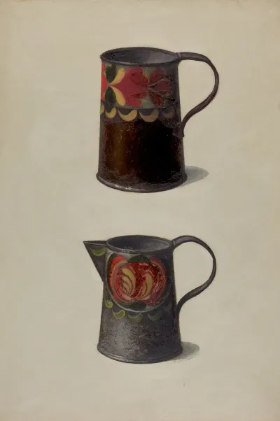 Tin Cup And Pitcher