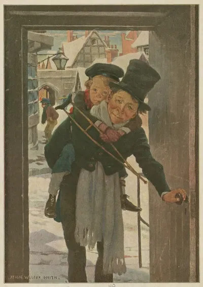 Tiny Tim And Bob Cratchit On Christmas Day