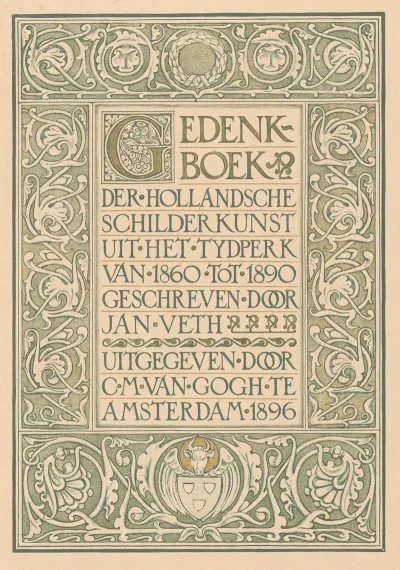 Titelpagina Van Gedenkboek Der Hollandsche Schilderkunst Uit Het Tydperk Van 1860 Tot 1890