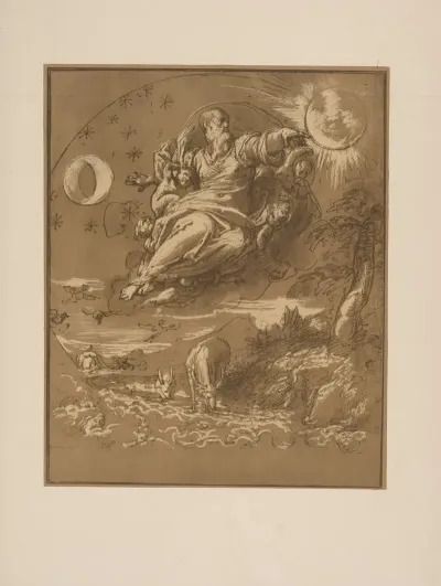 Titian God The Father Floating In The Ethereal Sphere