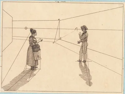 To Figurer I En Geometrisk Konstruktion Illustration Til Linearperspectiven Tavle Iv