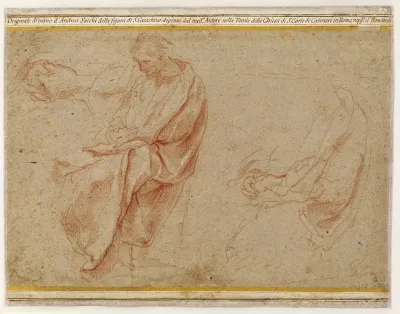 To Studier Af En Siddende Mand Samt Et Studie Af Hans Foldede Haender