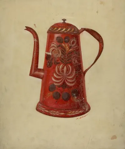 Toleware Coffee Pot 12