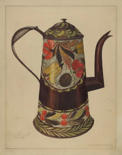 Toleware Coffee Pot 15