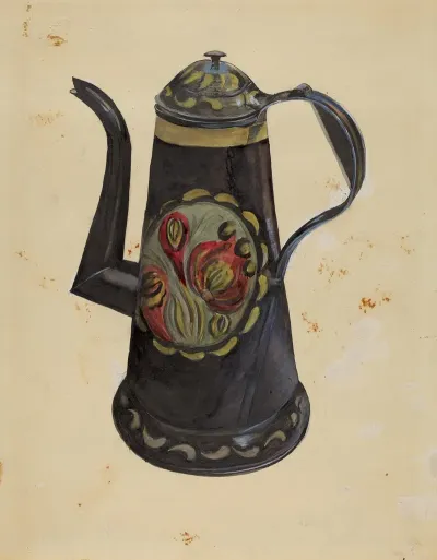 Toleware Coffee Pot 16