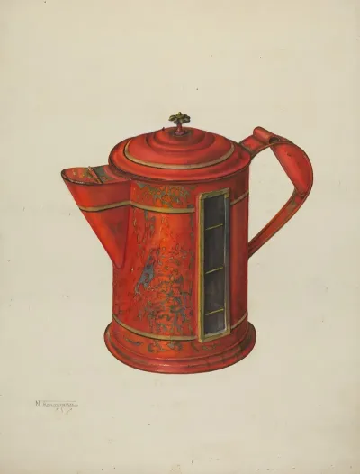 Toleware Coffee Pot 17