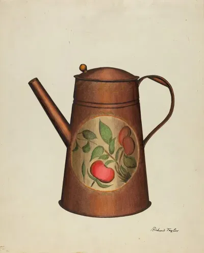 Toleware Coffee Pot 19