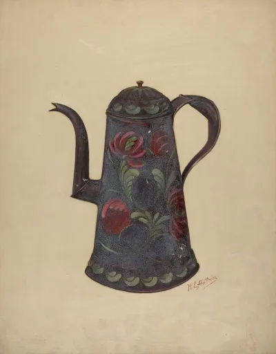 Toleware Coffee Pot 20