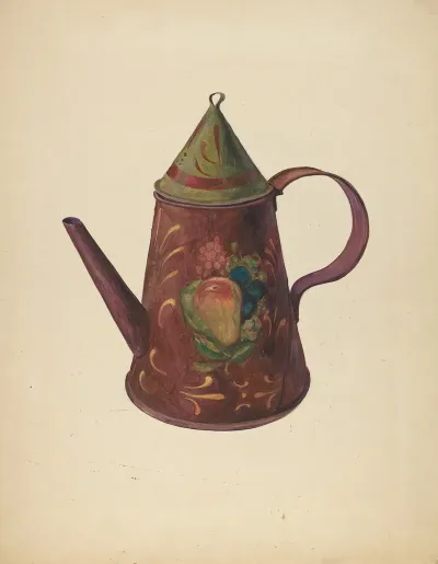 Toleware Coffee Pot 7