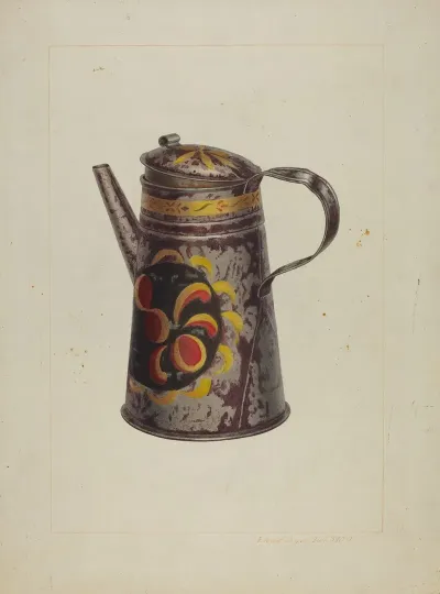 Toleware Coffee Pot 8