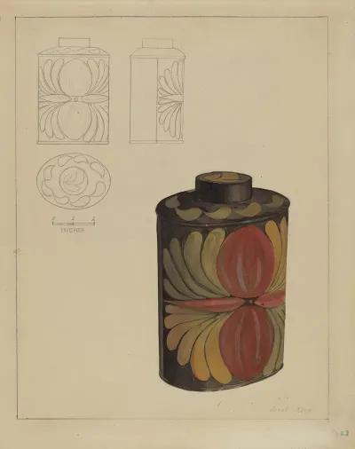 Toleware Tea Caddy 3