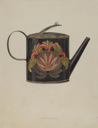 Toleware Tin Coffee Pot 3