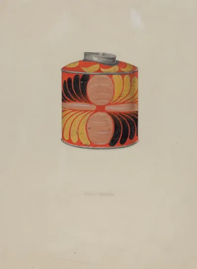Toleware Tin Tea Caddy 2