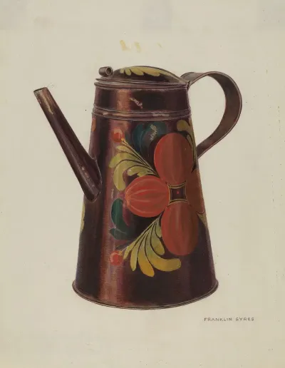 Toleware Tin Teapot 2