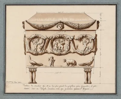 Tombeau De Bachus Qui Est Un Des Plus Grands De Porphire Quon Connoisse Il Fut Trouve Dans Un Temple Du Meme Nom Qui Se Nomme Apresent S Agnese