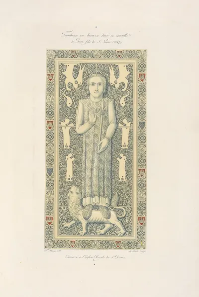 Tombeau En Bronze Dore Et Emaille De Jean Fils De St Louis 1247