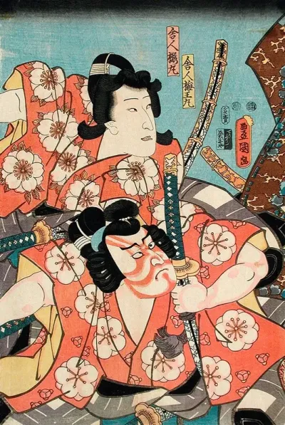 Toneri Umeomaru And Toneri Sakuramaru From The Play Sugawara Denju Tenarai Kagami