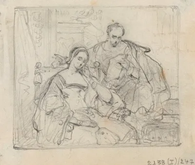 Torquato Tasso Reading A Poem From Jerusalem Delivered To Leonora Deste