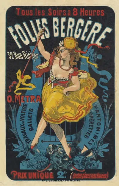 Tous Les Soirs A 8 Heures Folies Bergere 32 Rue Richer O Metra Travaux De Voltige Ballets Pantomimes Operettes